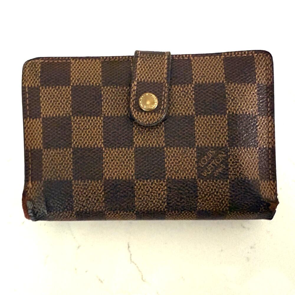 Louis Vuitton Damier Ebene Kisslock Wallet